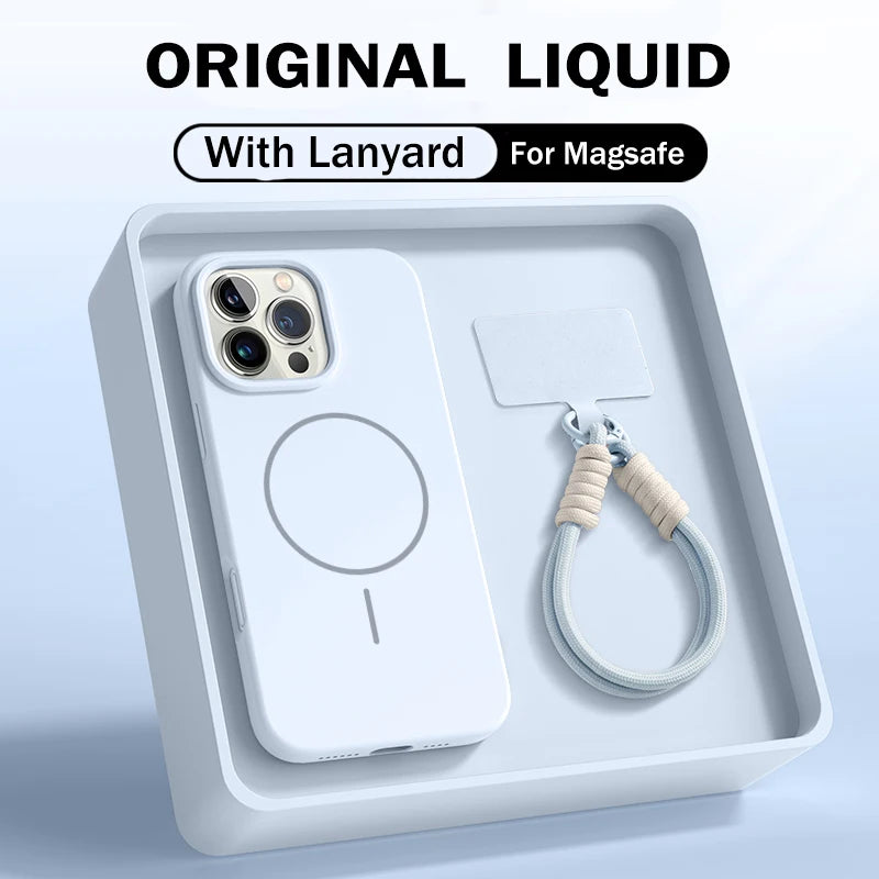 Liquid Silicone Lanyard Strap Rope Case For iPhone