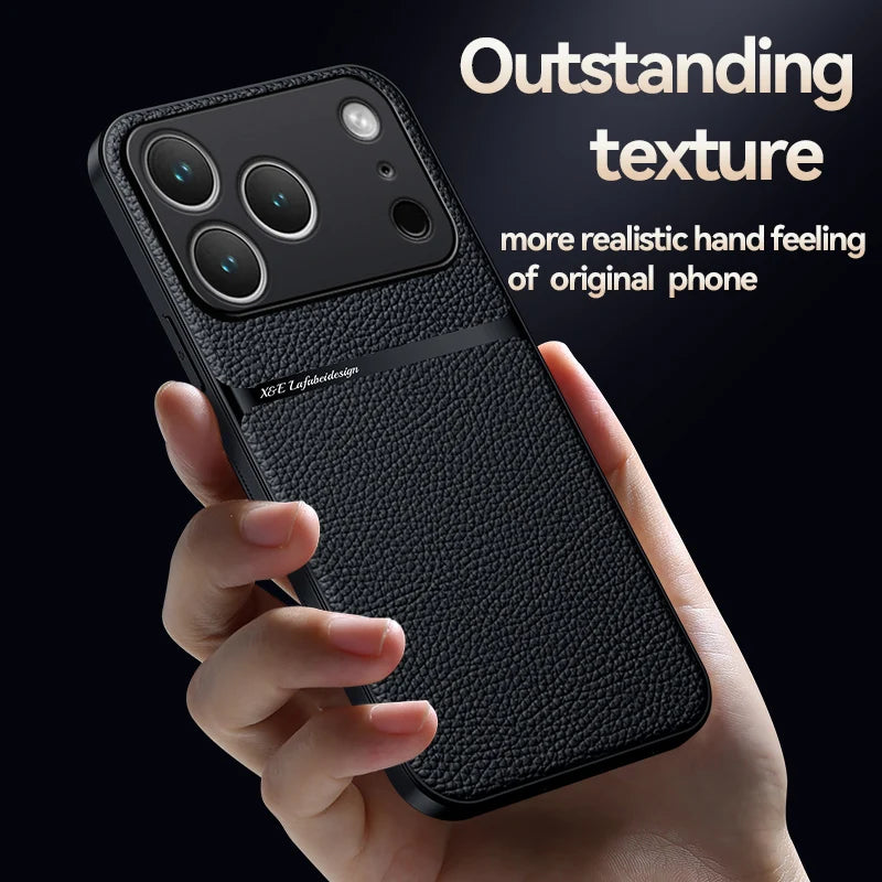 Armor Leather Pattern Case For iPhone