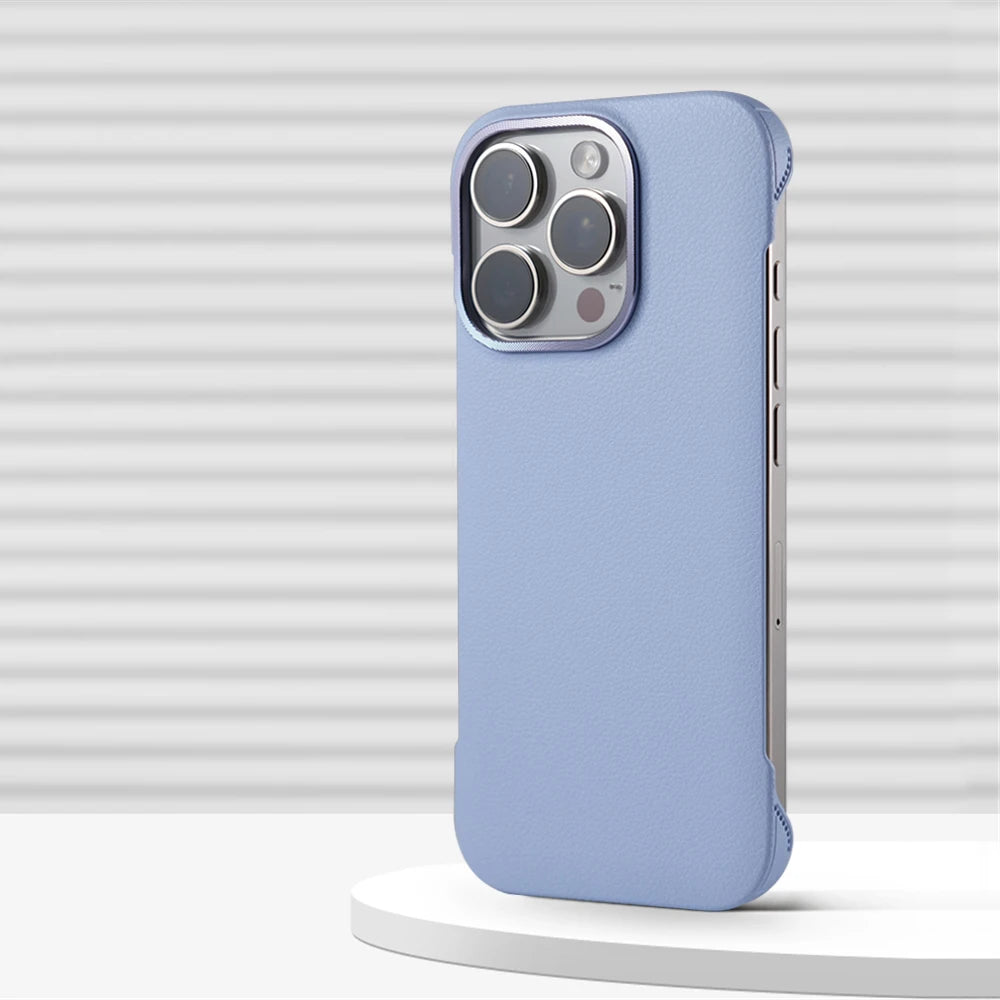 Simple  Ultra Thin Borderless Litchi Grain Case for iPhone