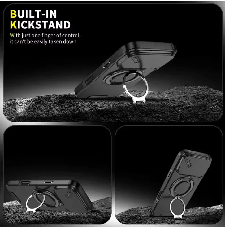 Armor Shockproof Magnetic Ring Stand Holder Case For iphone