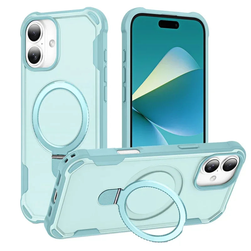 Magsafe Gear Magnetic Bracket Shockproof Armor Case For iPhone