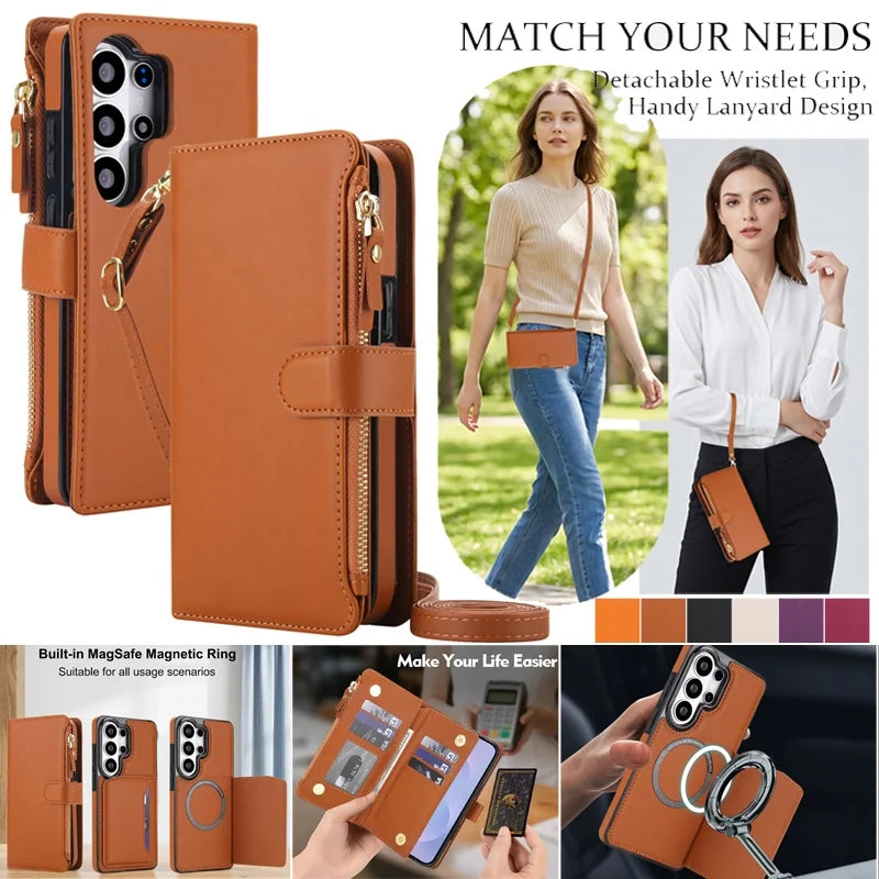 RFID Multifunctional Crossbody Magnetic Case for Samsung