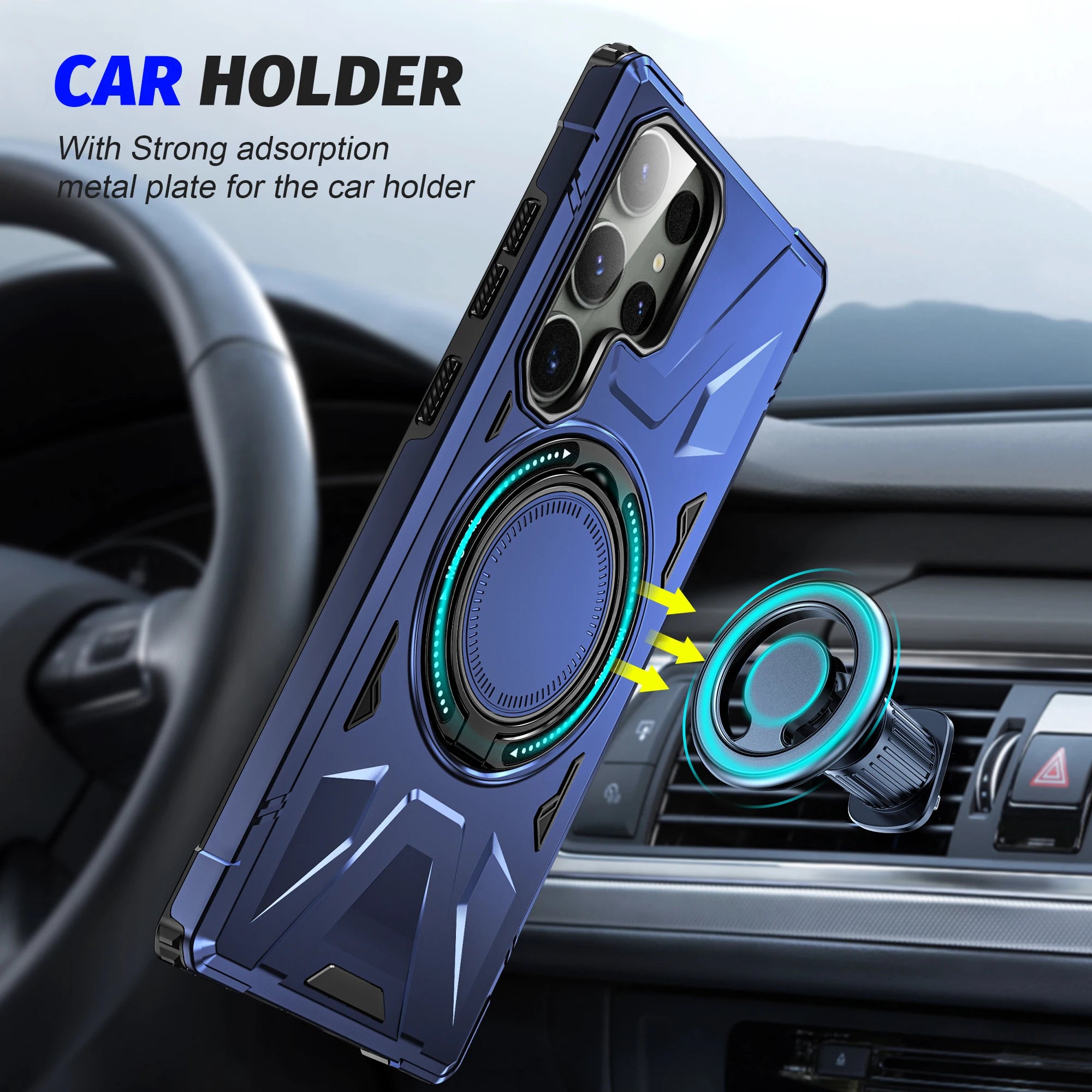 Case For Samsung Galaxy S24 Ultra S23 Plus S23FE S23Ultra Stand Ring Magnetic Ring Holder Protection Stands Covers