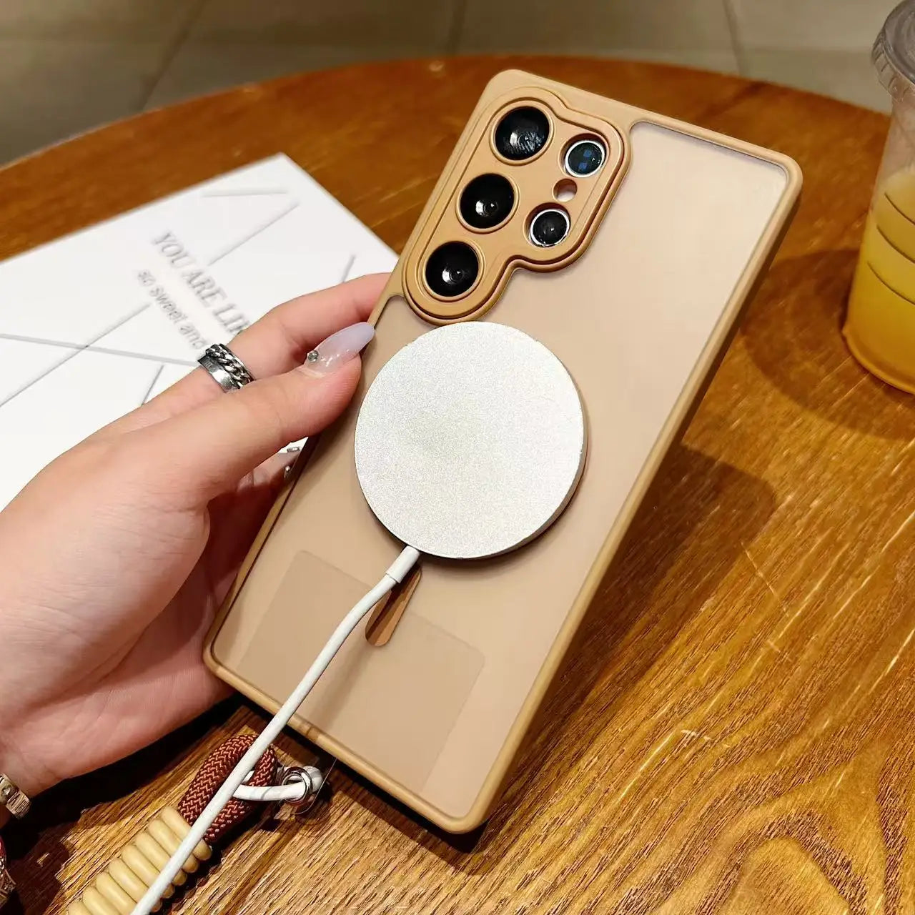 Magsafe Magnetic Matte Lanyard Case For Samsung