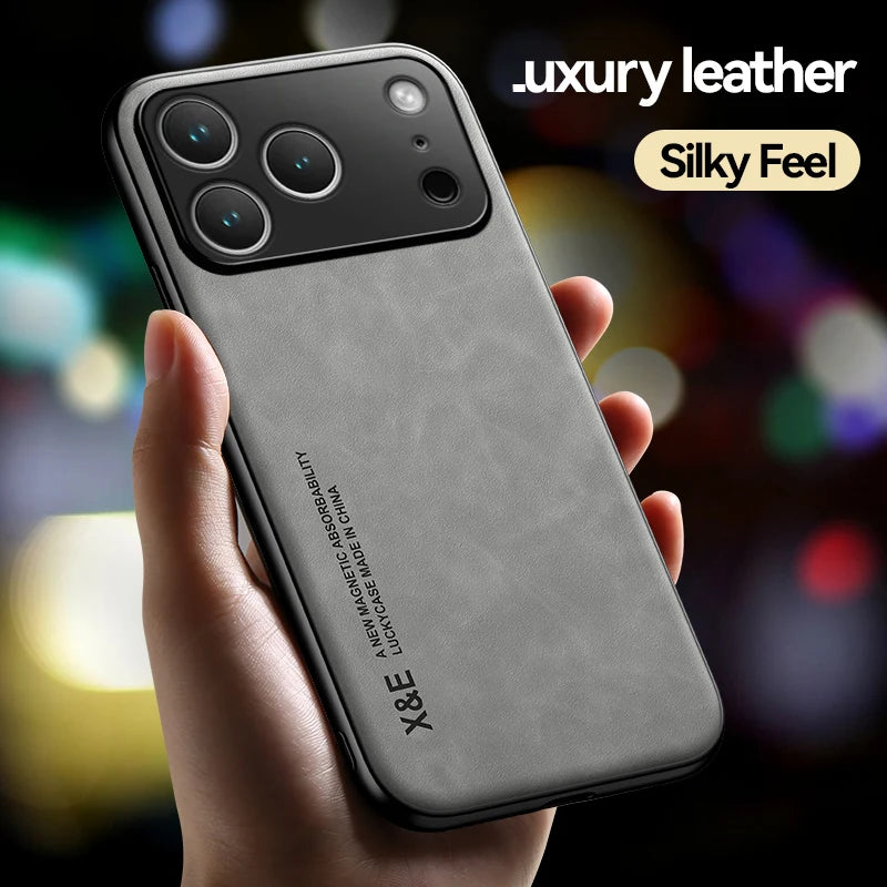 Skin Feeling Magnetic Luxury Leather Case For iPhone