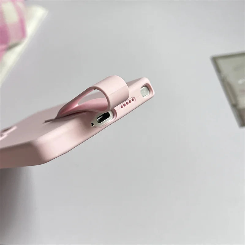 Liquid Silicone With Hand Strap Case For Samsung