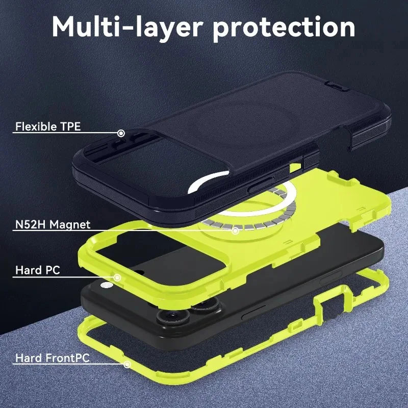 Rugged Anti-Drop Hard Magnetic Case For IPhone
