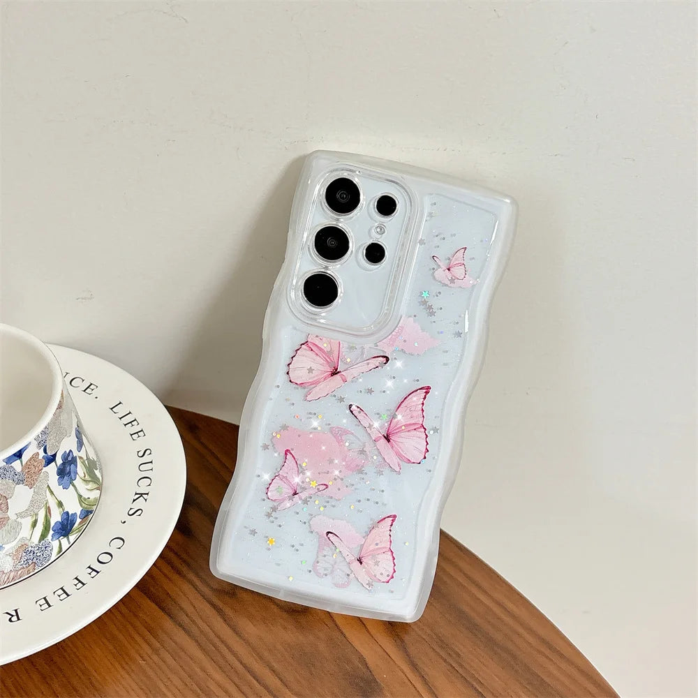Glitter Butterfly Case For Samsung