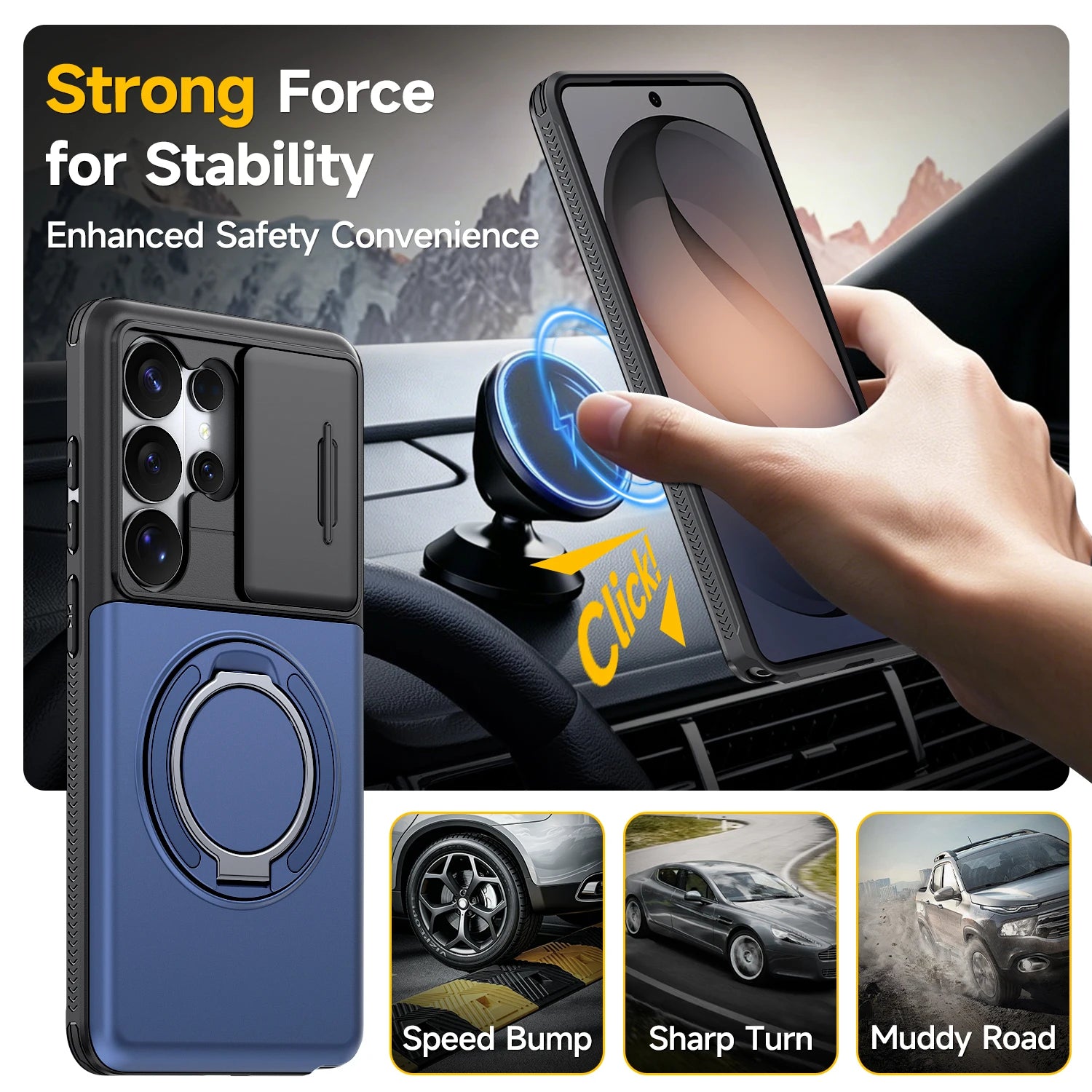 Fashion Ring Kickstand Wallet Back Case for Samsung