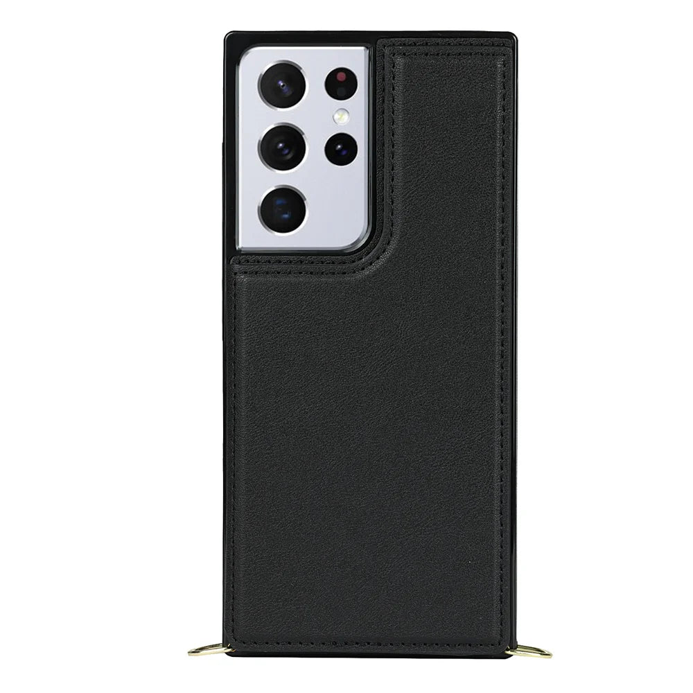 Crossbody Multi Card Slot Wallet Leather  Case for Samsung