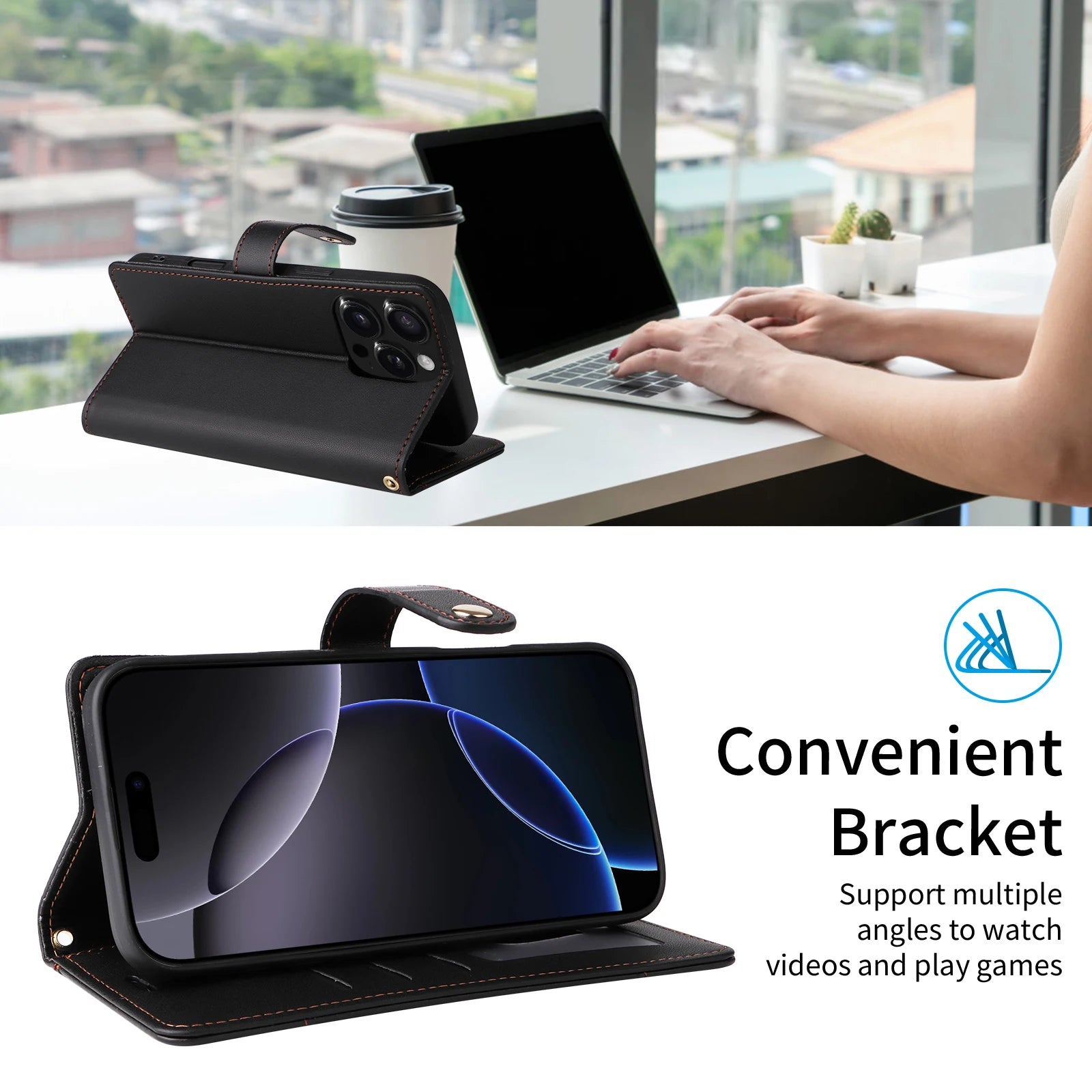 Flip Card Slot Stand Holder Wallet Leather Case for Samsung