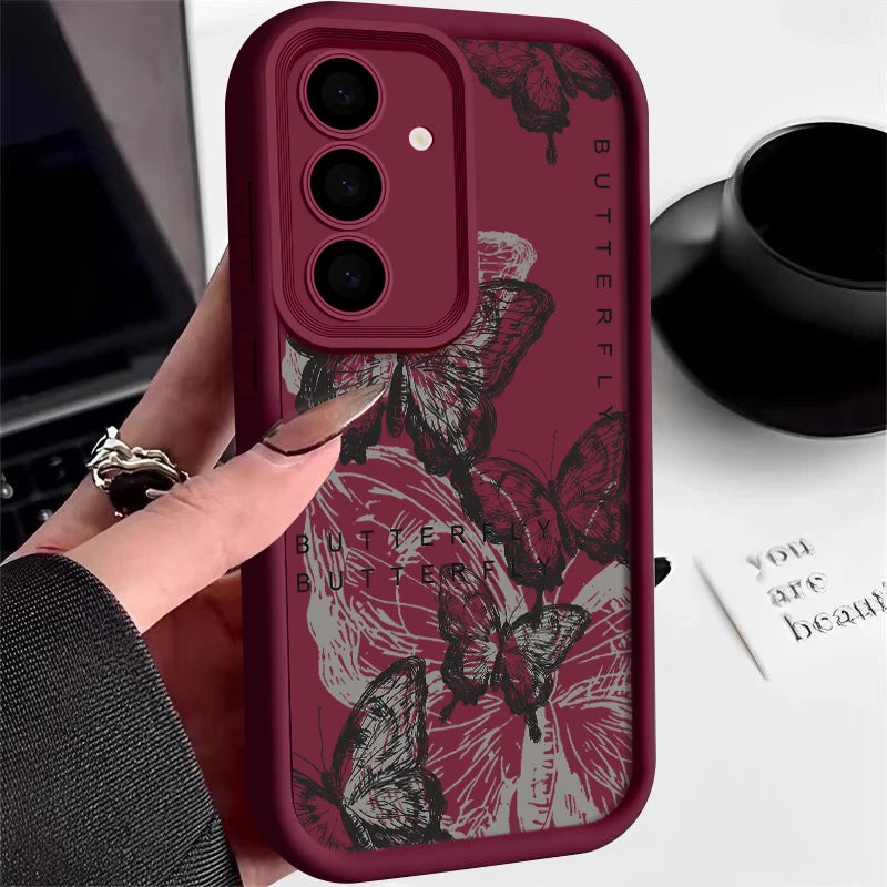 Retro Butterfly Silicone Soft Case For Samsung