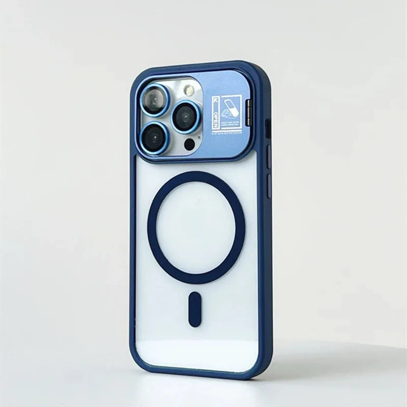 Magsafe Magnetic Stand Glass Lens Protector Case For iPhone