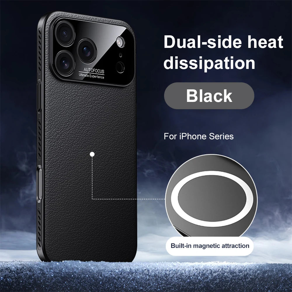 New Faux Leather Magnetic Cooling Case for iPhone