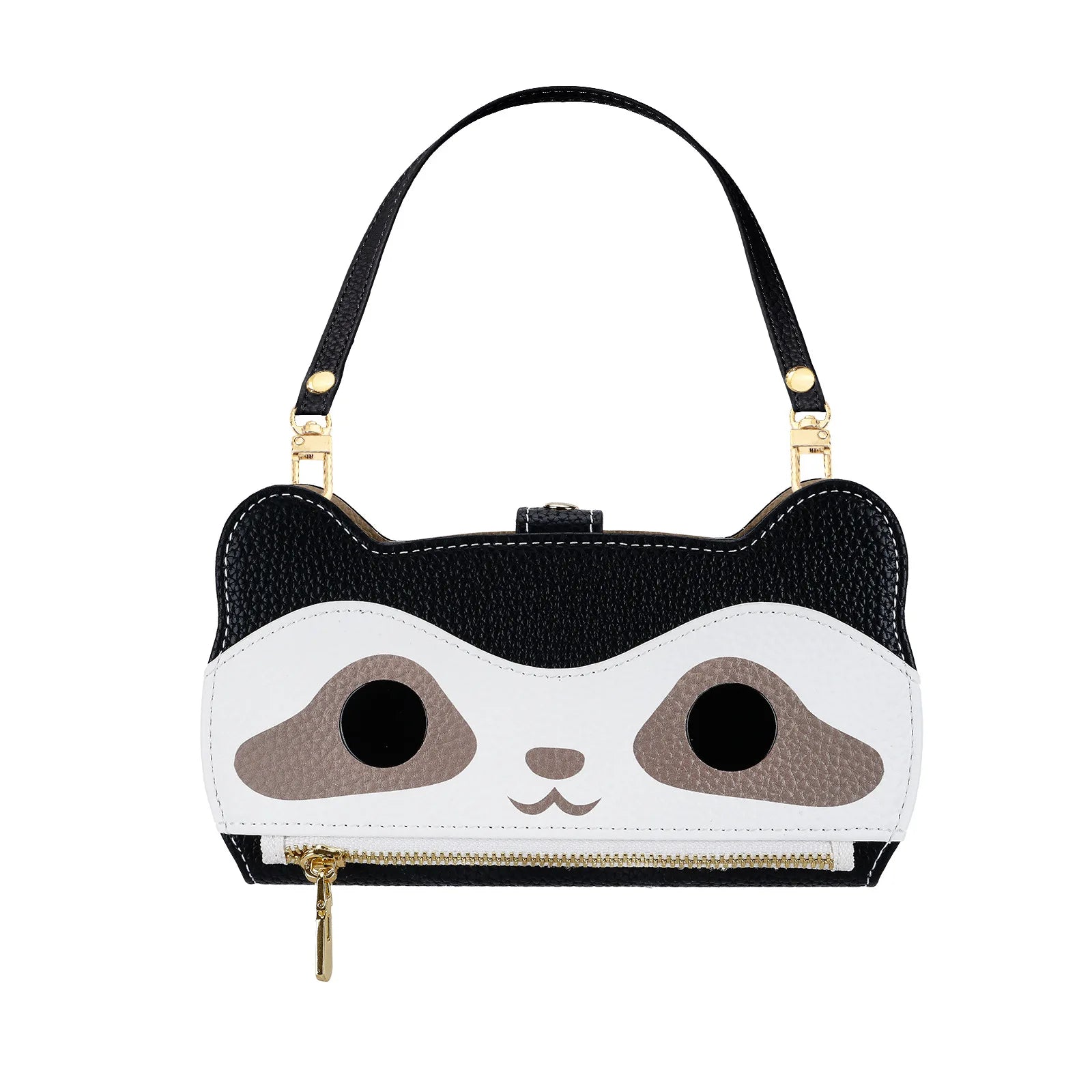 Cute Raccoon Crossbody Wallet Case For iPhone