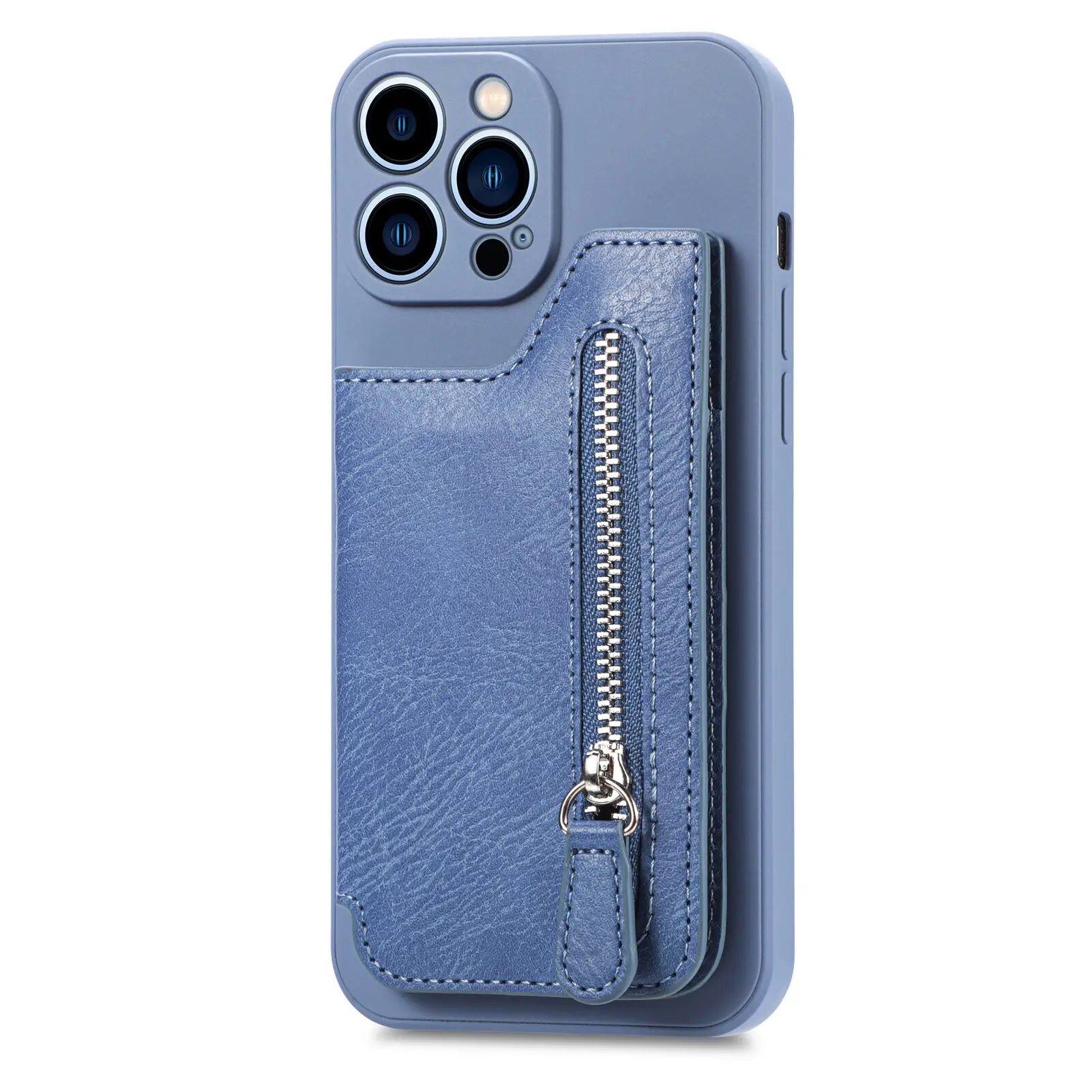 Zipper Cards Leather Wallet Case For iPhone