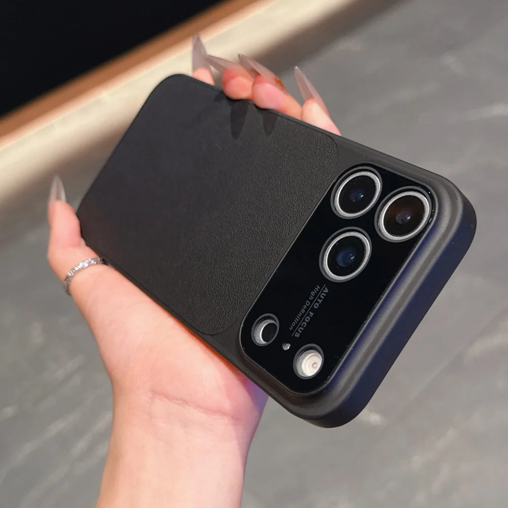 Simple Leather Texture Shockproof Case For iPhone