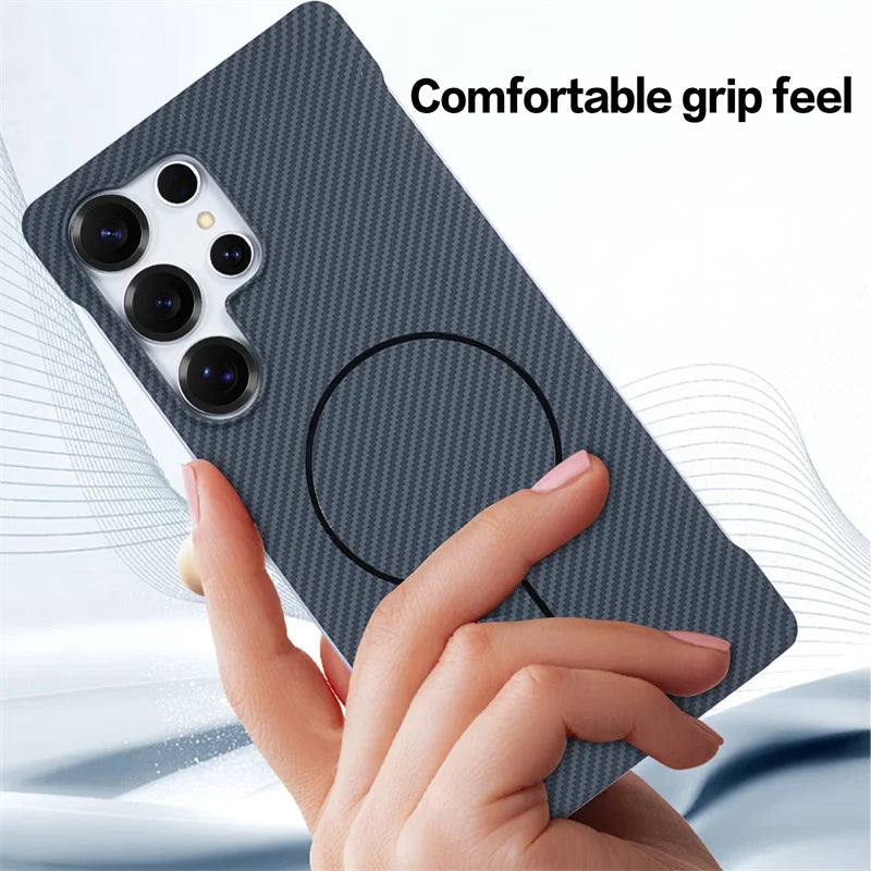Ultra Thin Carbon Fiber Magnetic Frameless Case for Samsung