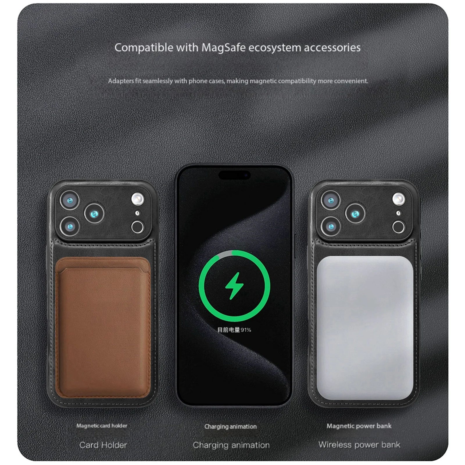 Luxury Strong Magnetic Leather Case for iPhone