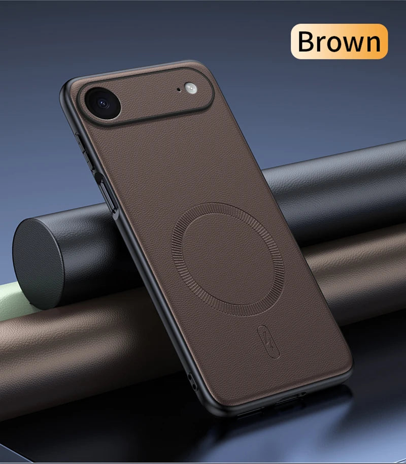 Anti-Fingerprint Magnetic Leather Shield Case For Iphone