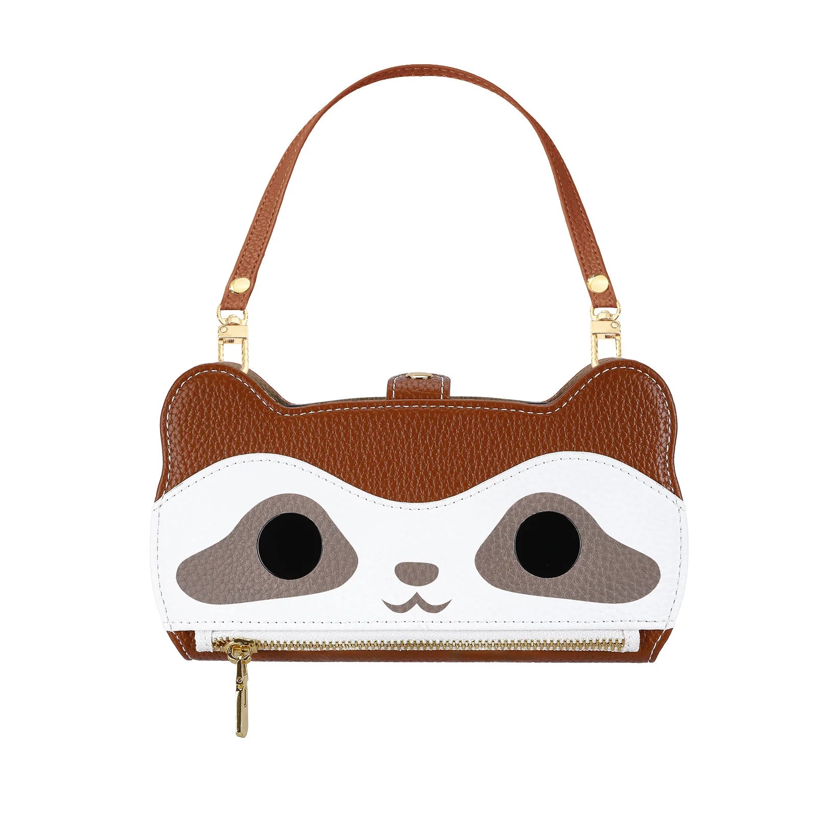 Cute Raccoon Crossbody Wallet Case For iPhone