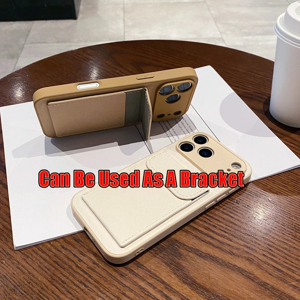 Card Slot Wallet Bracket Case For iPhone