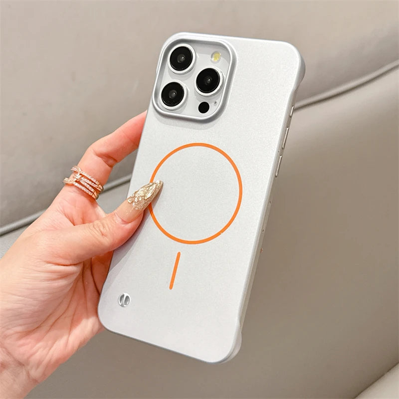 Ultra Thin Frameless Matte Magsafe Magnetic Case For iPhone