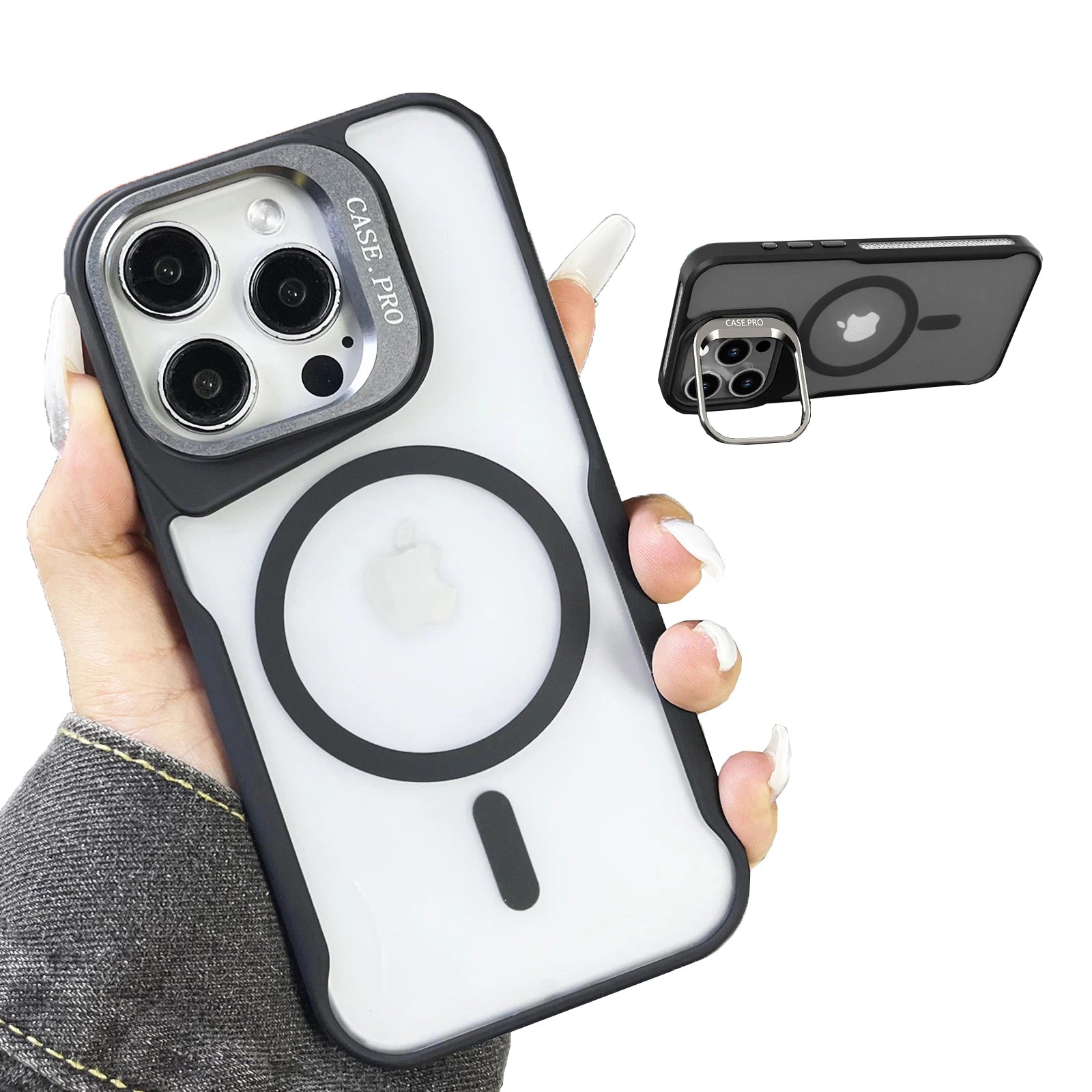 Magsafe Magnetic Camera Protection Kickstand  Shockproof Case for iPhone