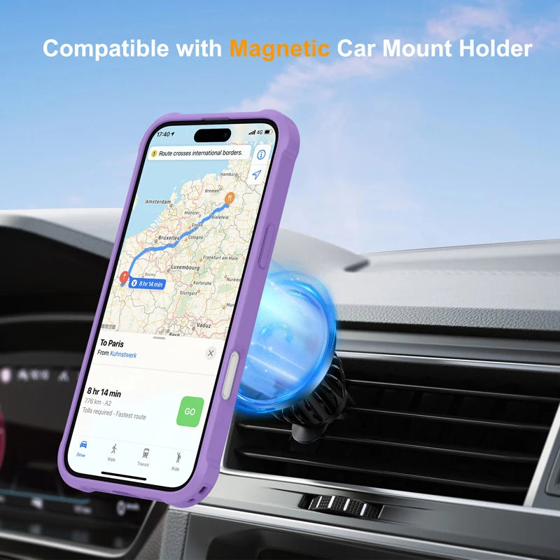 Magsafe Gear Magnetic Bracket Shockproof Armor Case For iPhone