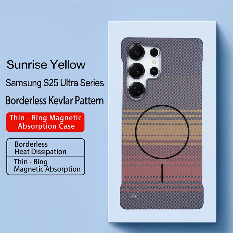 Ultra Thin Carbon Fiber Magnetic Frameless Case for Samsung