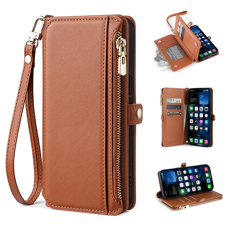 crossbody flip wallet case For Samsung
