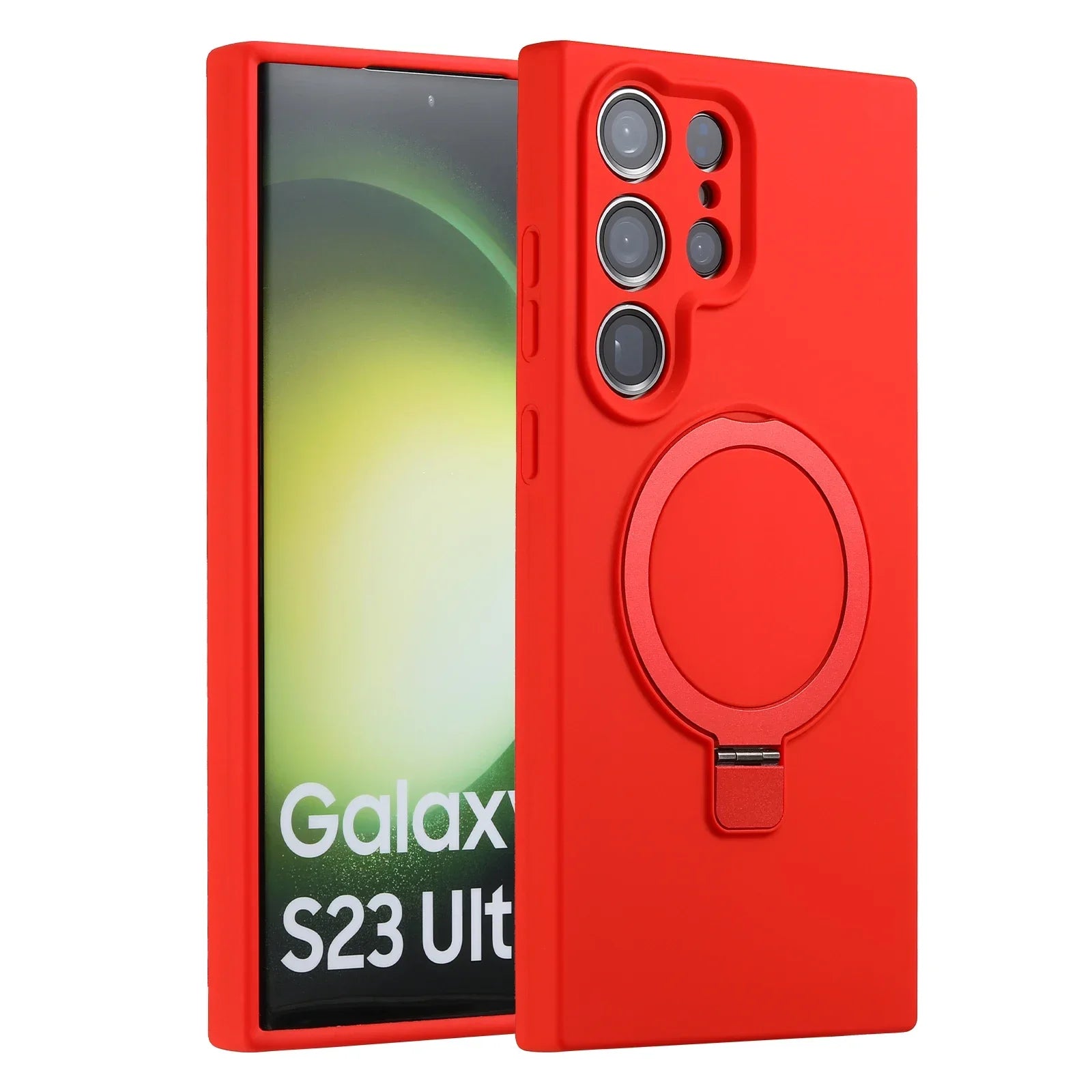 Magnetic Metal Stand Holder Silicone Case For Samsung