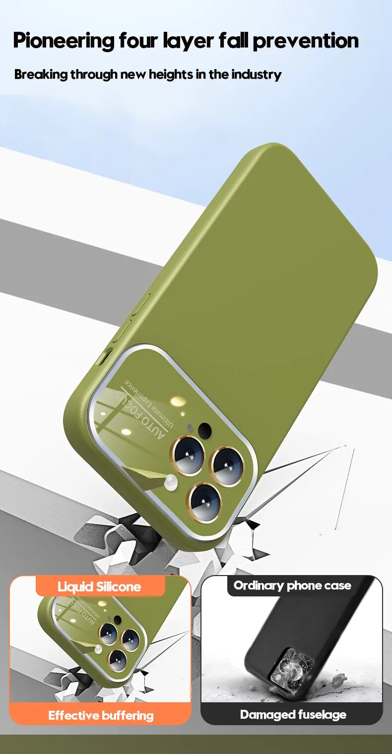 Square Liquid Silicone Case for iPhone