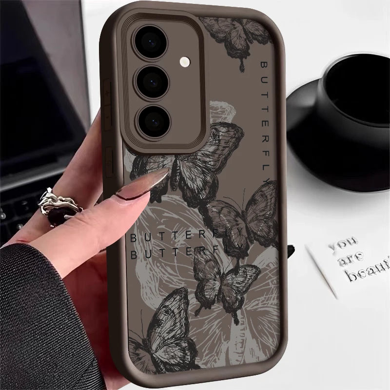 Retro Butterfly Silicone Soft Case For Samsung