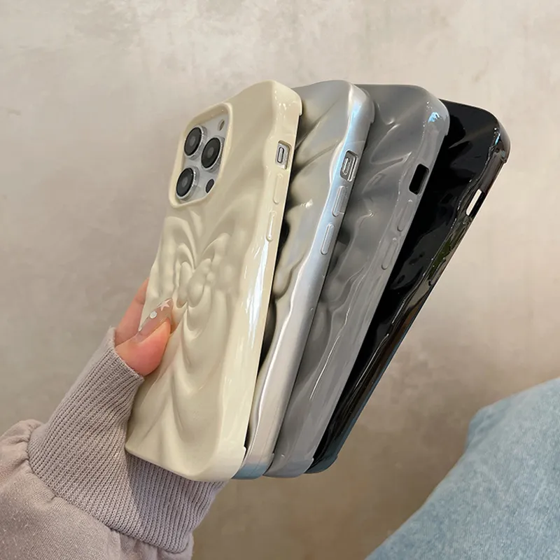 Ins 3D Fold Butterfly Glossy Case For iPhone