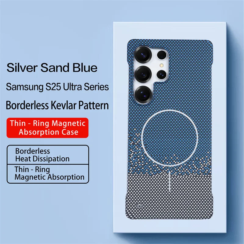 Ultra Thin Carbon Fiber Magnetic Frameless Case for Samsung
