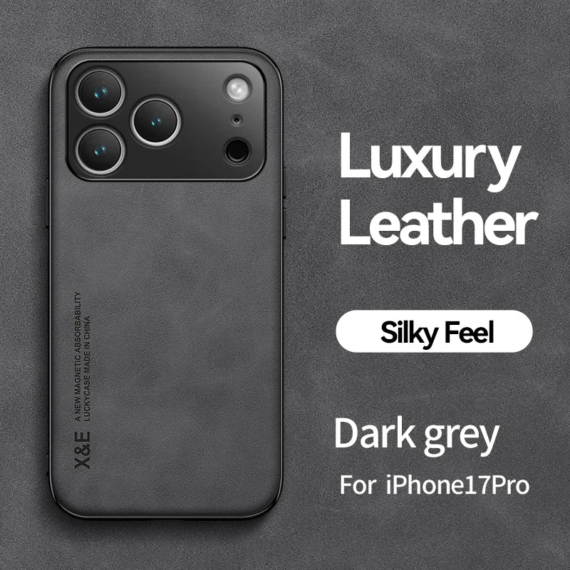 Skin Feeling Magnetic Luxury Leather Case For iPhone