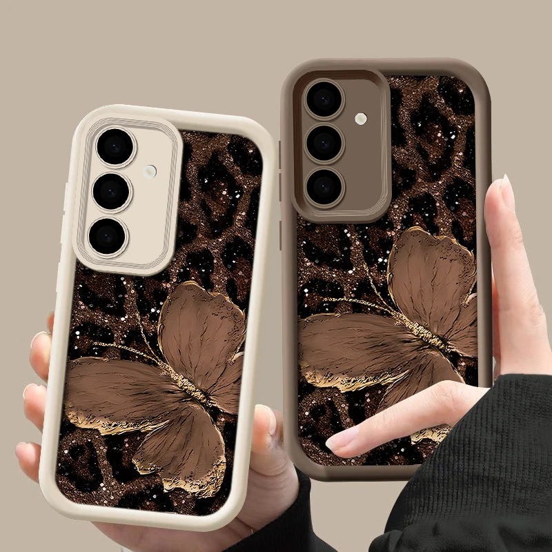 Trendy Favored Leopard Butterfly Case For Samsung