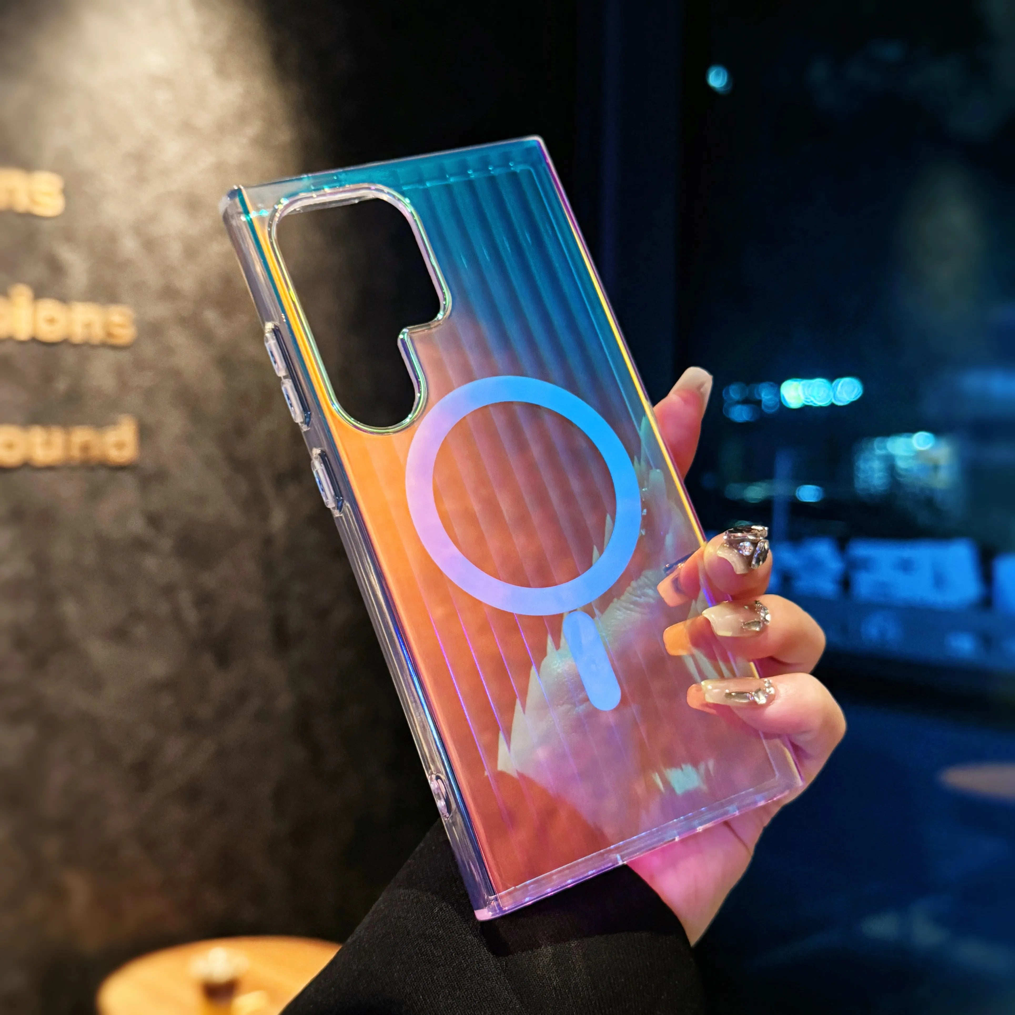 Magsafe Magnetic Colorful Laser Gradient Case For Samsung