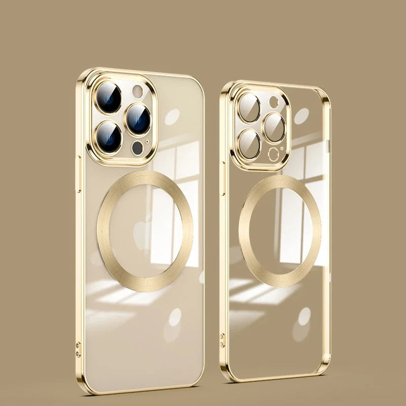 Transparent Plating Magnetic Magsafe Case for IPhone