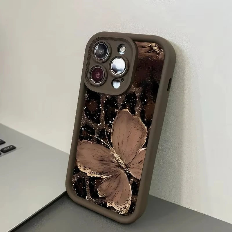 Trendy Favored Leopard Butterfly Case For iPhone
