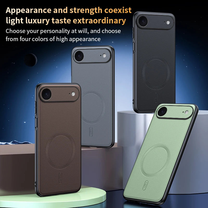 Anti-Fingerprint Magnetic Leather Shield Case For Iphone