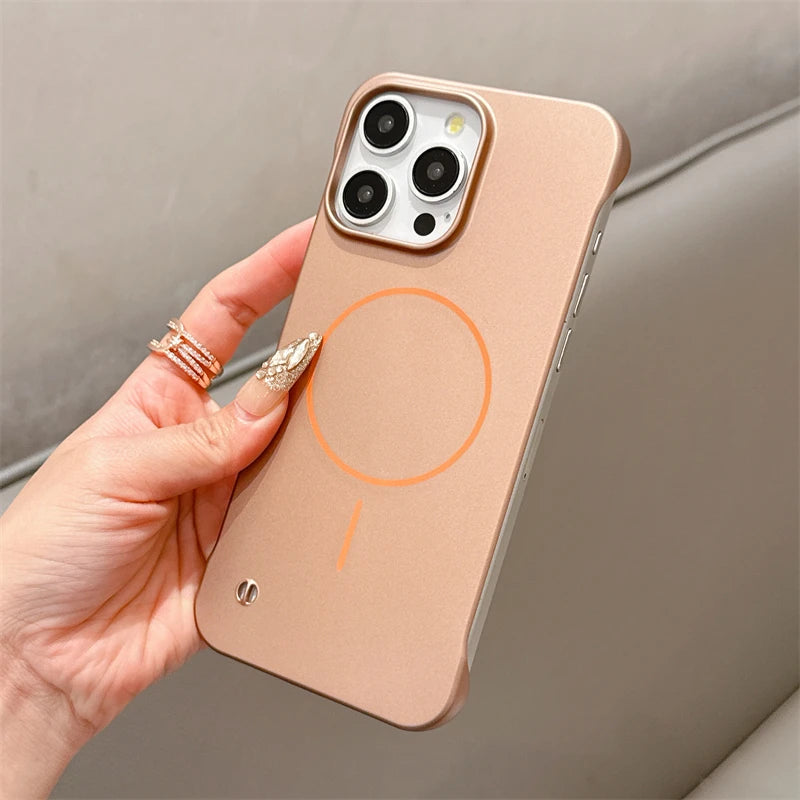 Ultra Thin Frameless Matte Magsafe Magnetic Case For iPhone