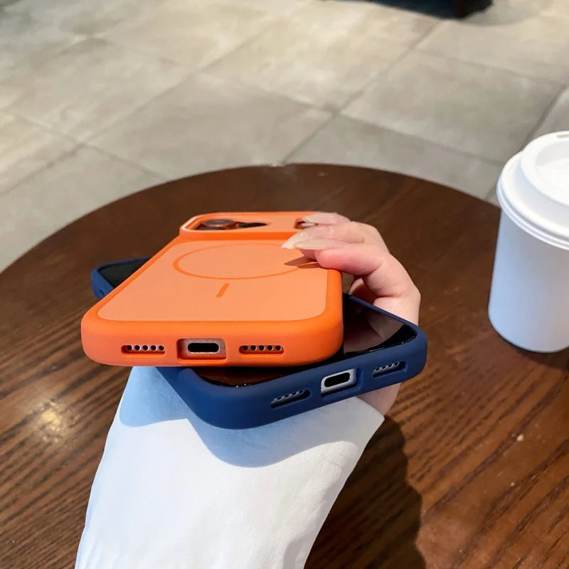 Magsafe Magnetic Soft Silicone Frame Matte Case For iPhone