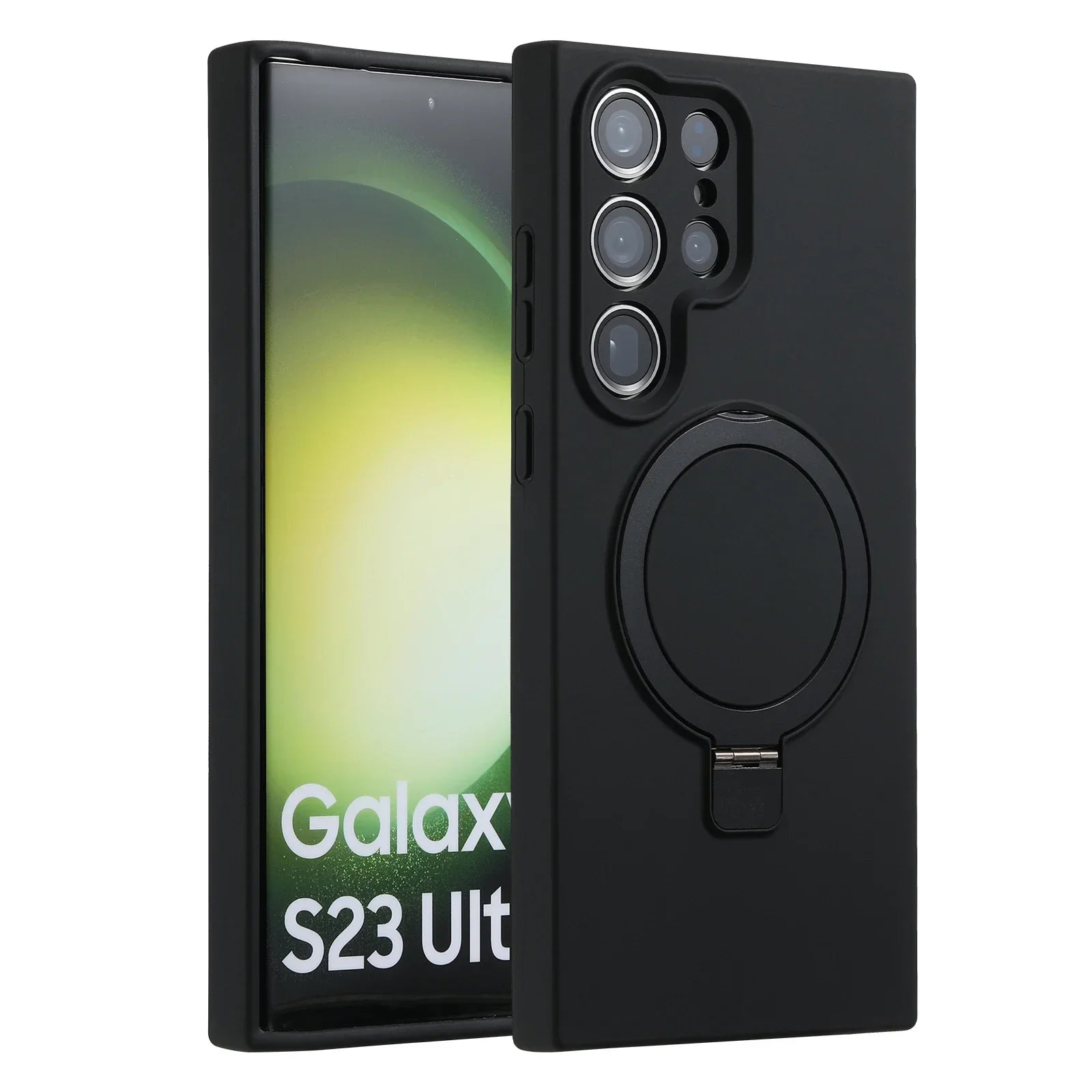 Magnetic Metal Stand Holder Silicone Case For Samsung