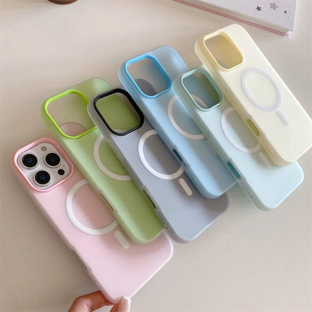 Magsafe Magnetic Frosted Transparent Shockproof Case For iPhone