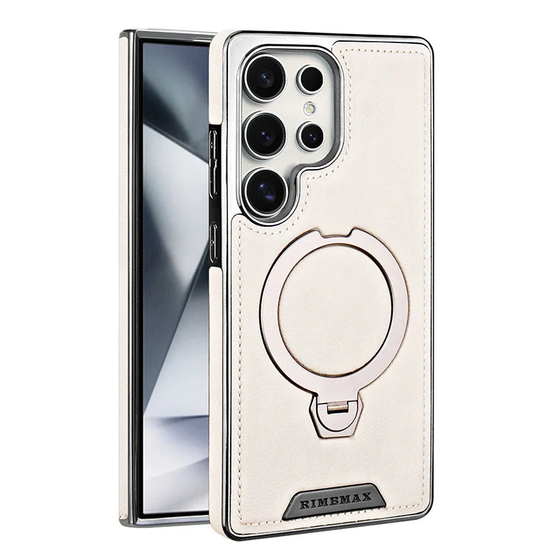 Magnetic Rotating Bracket Luxury Leather Case For Samsung