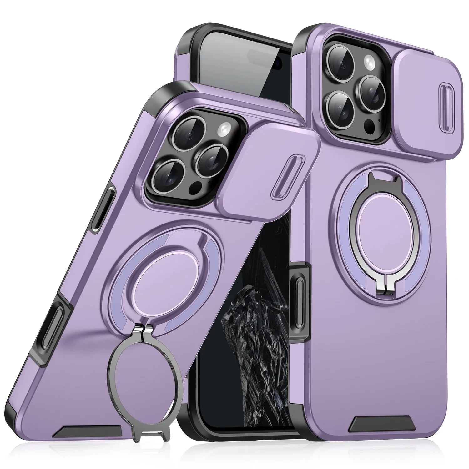 Heavy-Duty Rugged Armor Magnetic Bracket Case For iPhone