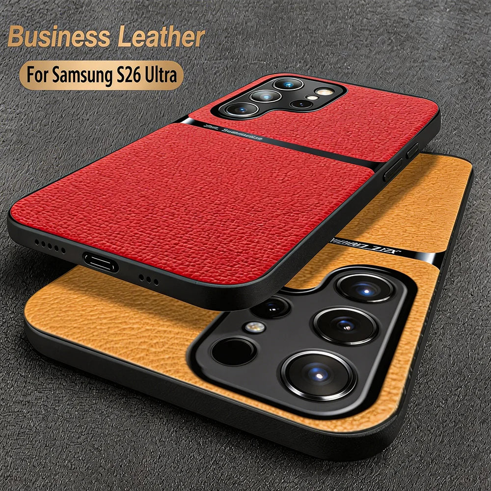 Business Leather Magnetic Case For Samsung