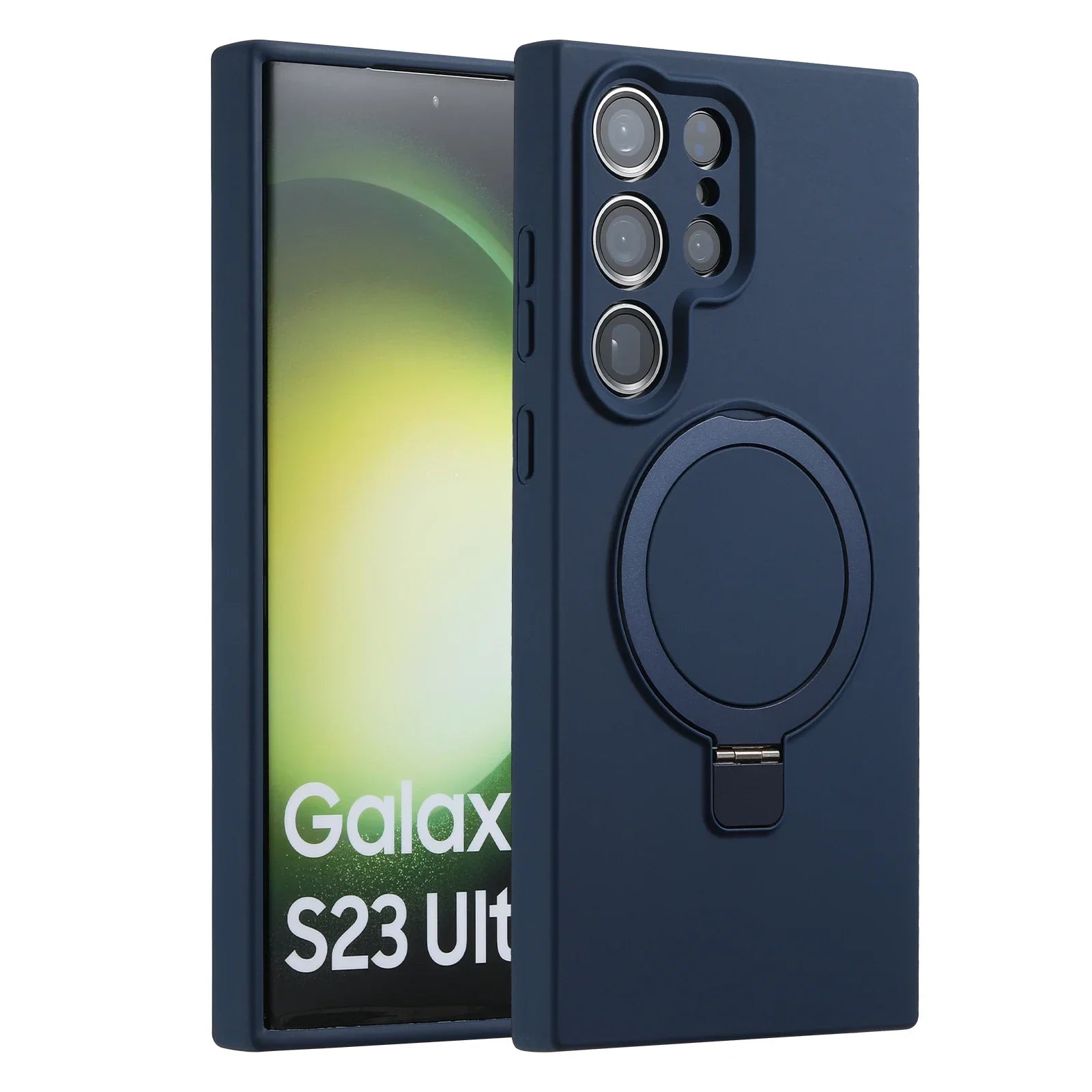 Magnetic Metal Stand Holder Silicone Case For Samsung